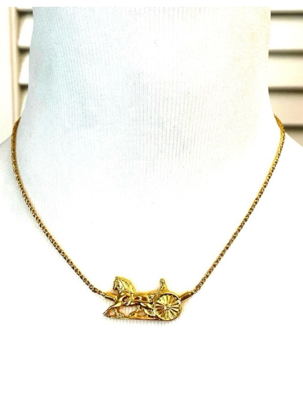 CELINE VINTAGE Caleche Gold-Plated Necklace with Rope Chain EUC - Picture 6 of 10